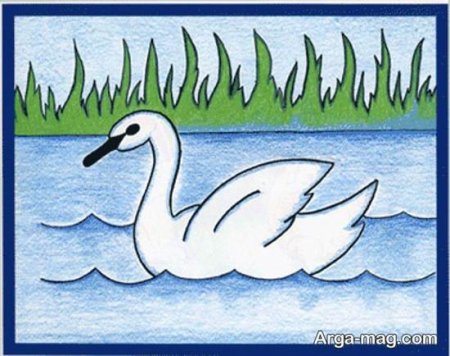 Лебедь рисунок карандашом