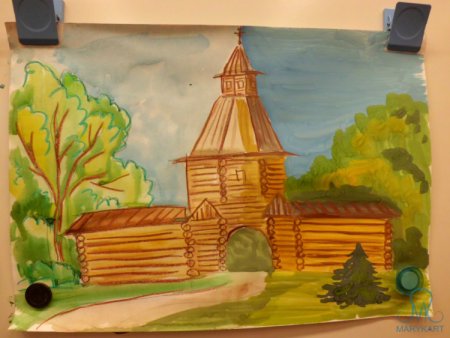 Деревянное зодчество рисунок 5 класс