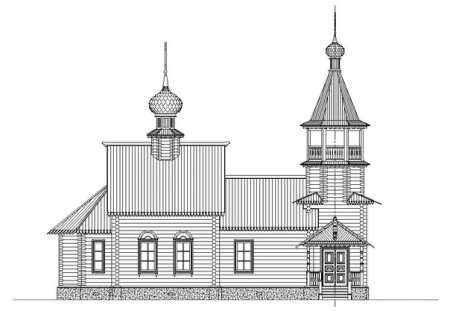 Набросок деревянного храма