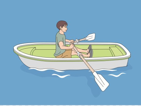 Лодка с веслами на воде