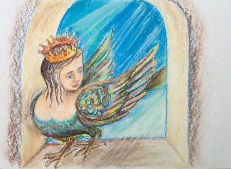 Птица Сирин рисунок