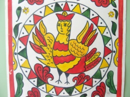 Птица Сирин гуашь