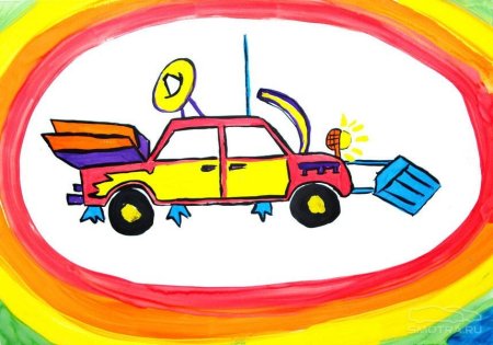 Детский рисунок автомобиля