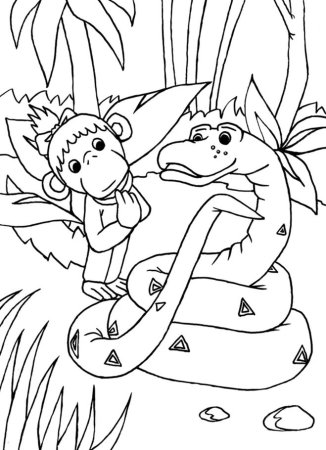 Раскраска удава из мультфильма 38 попугаев