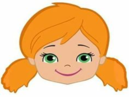 Голова девочки для детей