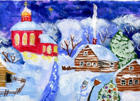 Рисунок на тему Рождество