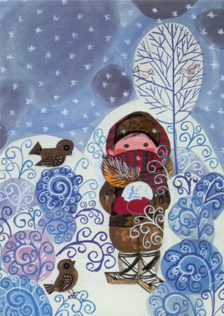 Рождество гуашью