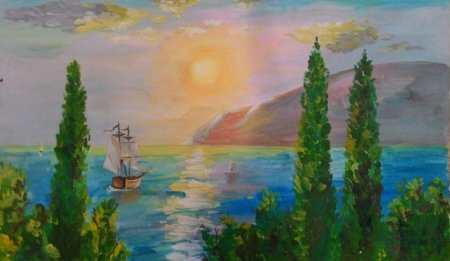 Крымские пейзажи для детей рисование