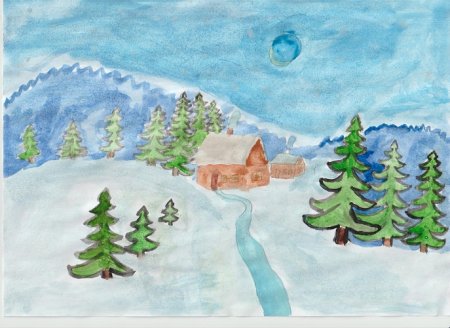 Рисунок зима 4 класс