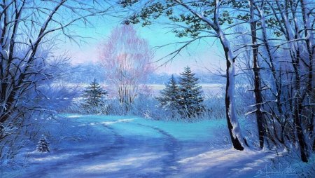 Пейзажи художника Владимира Воробьева зима