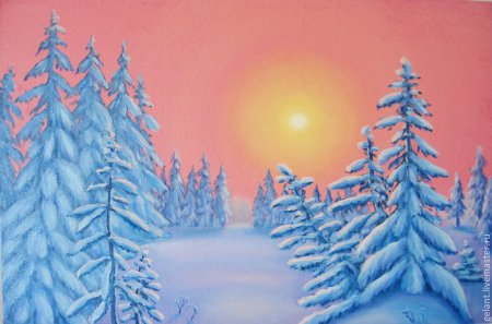 Зимний лес рисунок