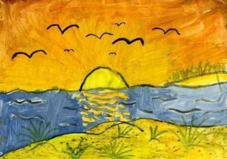 Рисование восхода солнца