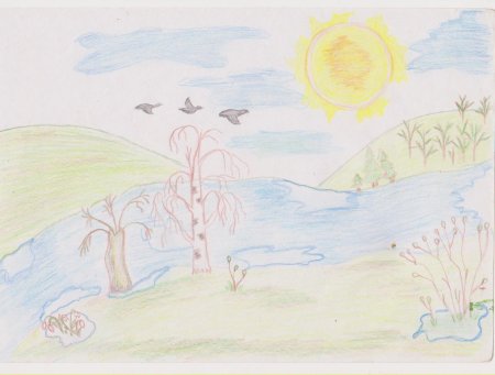 Весенний остров рисунок