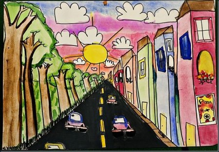 Рисование тема улица города