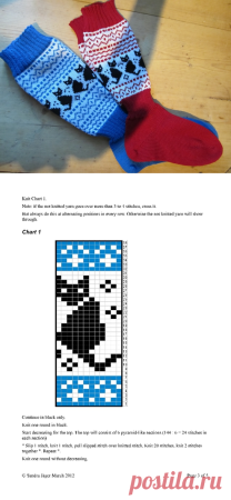 Жаккардовые узоры спицами для носков