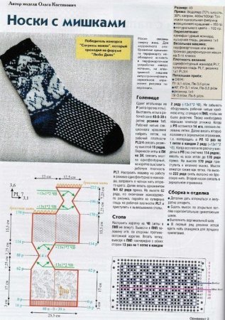 Схема вязания носков на вязальной машине