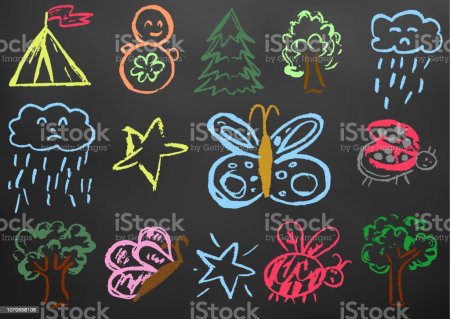 Рисунок мелом на доске для детей