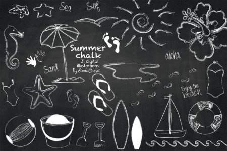 Рисунки мелом на доске