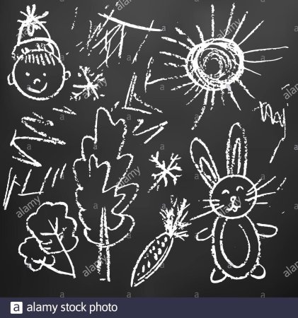 Рисование мелом на бумаге