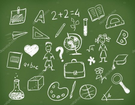 Надпись мелом на школьной доске доске