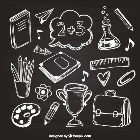 Рисунки мелом на доске