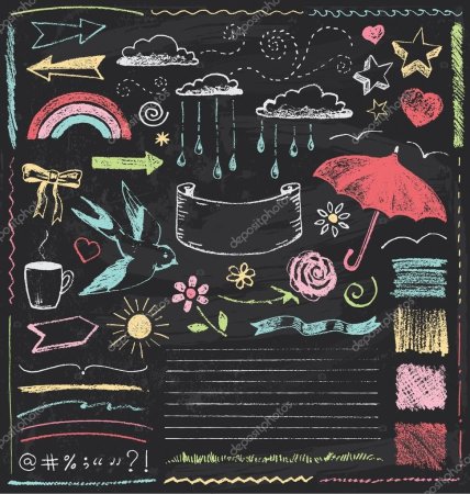 Рисунок цветными мелками на доске