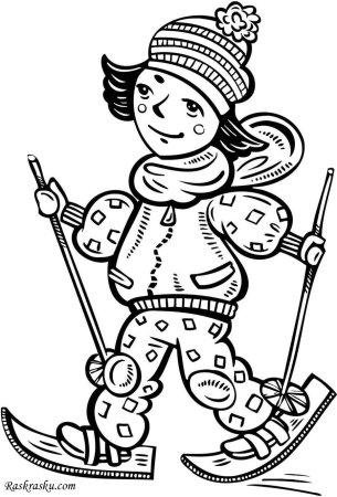 Рисование лыжник в подготовительной группе