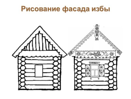 Рисование русской избы