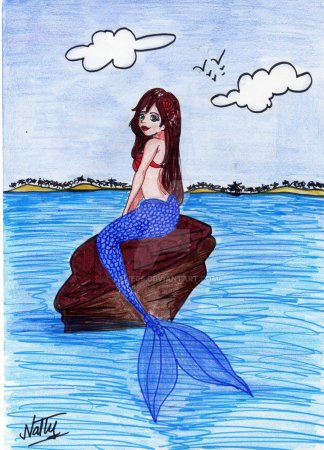 Рисунки русалок легкие