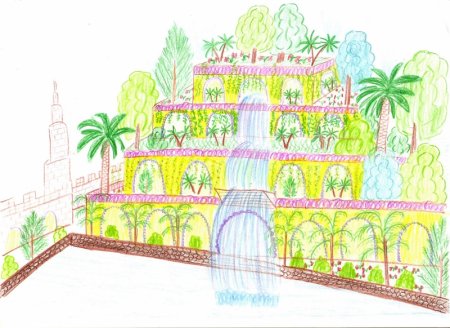 Висячие сады Семирамиды раскраска