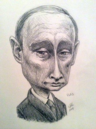 Карикатура Путина карандашом