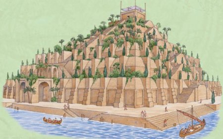 Висячие сады Семирамиды семь чудес света рисунок