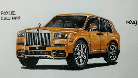 Нарисовать Rolls Royce Cullinan