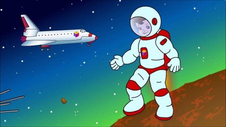 Космонавт в ракете