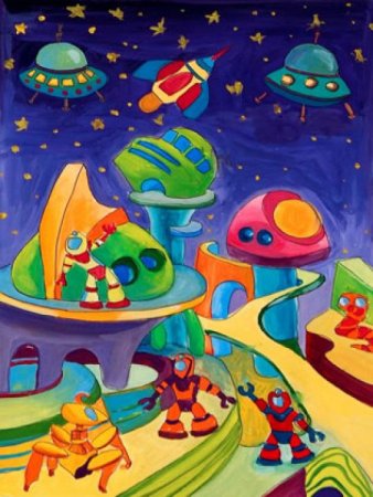 Космический корабль детские рисунки