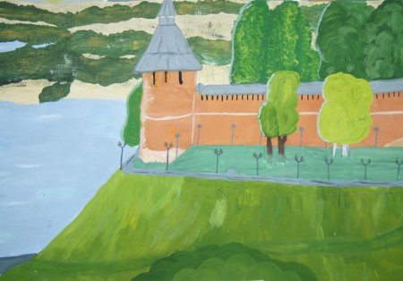 Нижегородский Кремль детский рисунок Нижегородского Кремля