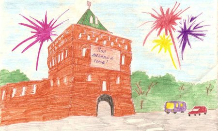 Нижегородский Кремль Нижний Новгород карандашом