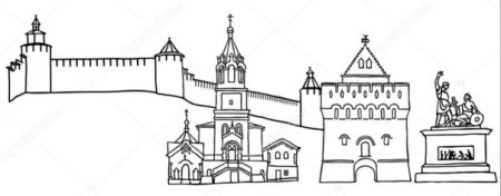 Дмитриевская башня Нижегородского Кремля вектор