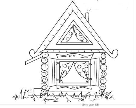 Дом из сказки Теремок раскраска