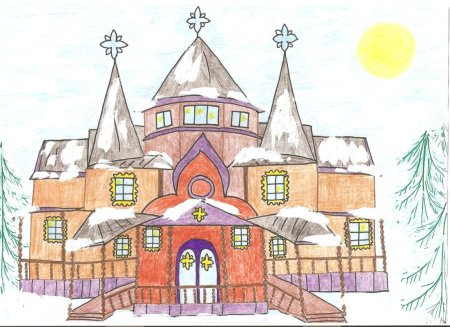 Рисование сказочный домик Теремок