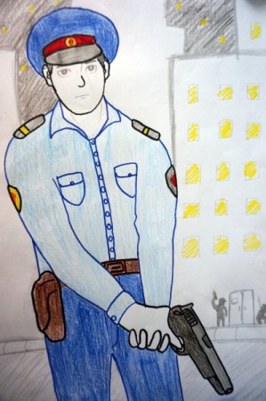 Детские рисунки полицейского