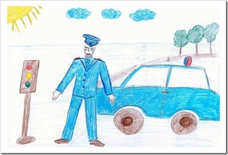 Рисунки ко Дню полиции детские