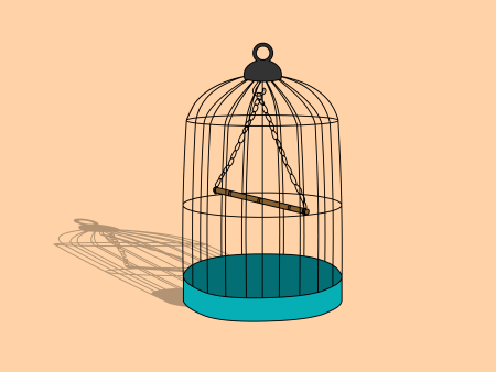 Попугай в клетке для детей