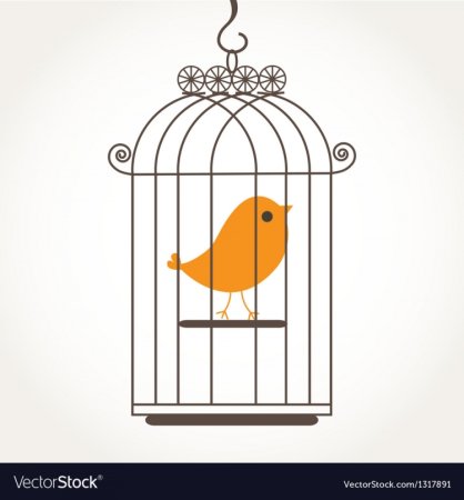 Канарейка в клетке вектор