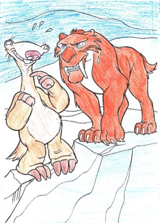 Ледниковый период тигр Диего рисунок