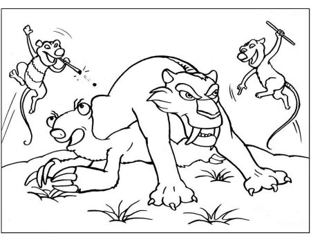 Раскраска Диего из ледникового периода