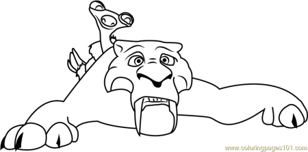 Раскраска Диего из ледникового периода