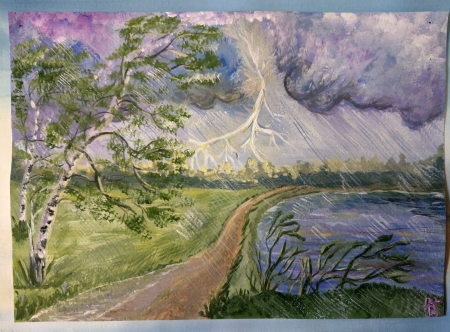 Летняя гроза рисунок