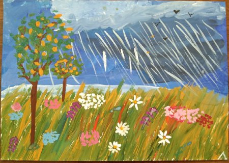 Весенняя гроза рисунки детей