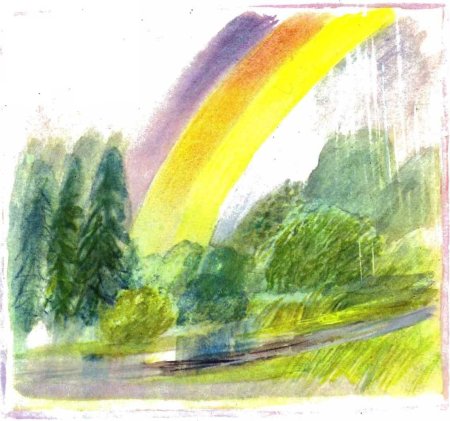 Иллюстрация Радуга и дождь